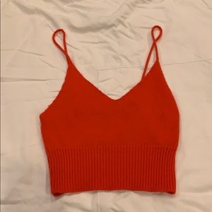 Orange crochet tank top